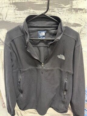 the north face mens black quarter zip fleece